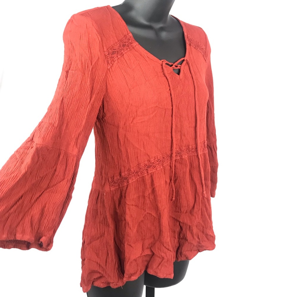 Mossimo Supply Co. Burnt Orange Lace Top M
